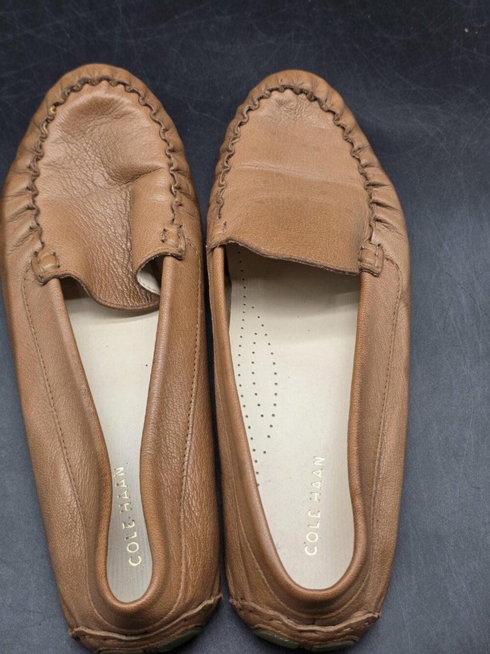 Cole Haan Shoes Women Size 10 Brown Evelyn driver Leather Moccasin Flats Slip On - Picture 5 of 12